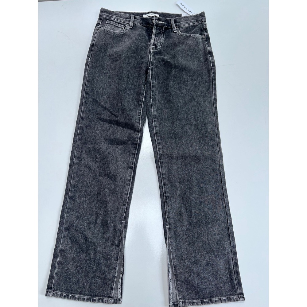 PacSun Eco Black Wash High Rise Straight Leg Jeans Side Slit Size‎ 27 NWT